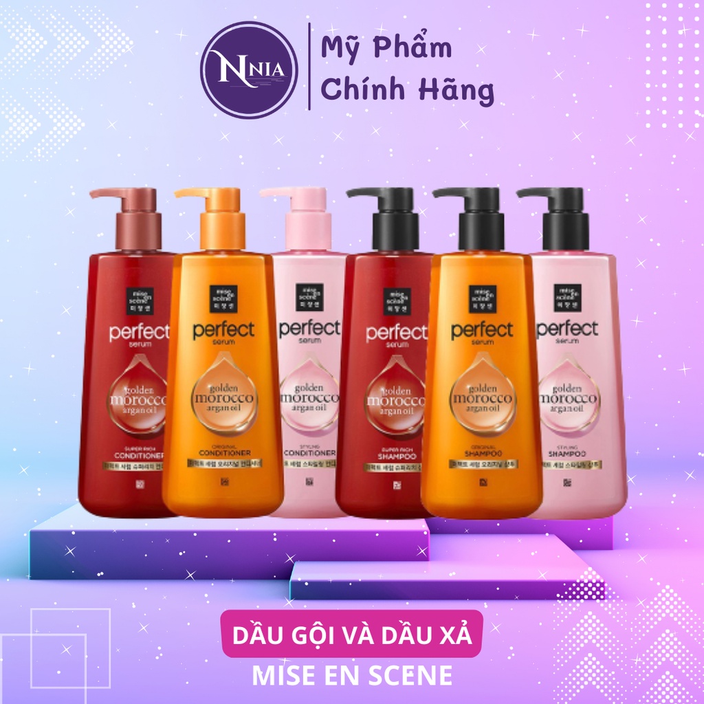 Dầu Gội Và Xả Mise En Scene Perfect Serum Shampoo And Conditioner 680ml