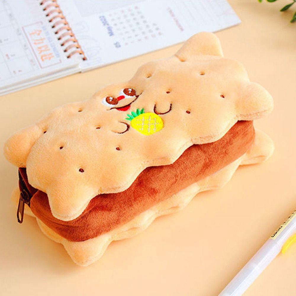 Túi Đựng Bút Phối Lông Có Khóa Kéo Dễ Thương Cho Bé Ốp