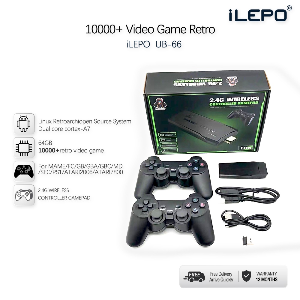 Máy chơi game điện tử kết nối không dây HDMI 4k có sẵn 10.000 trò chơi đa dạng kèm thẻ nhớ 64GB bảo hành 12 tháng