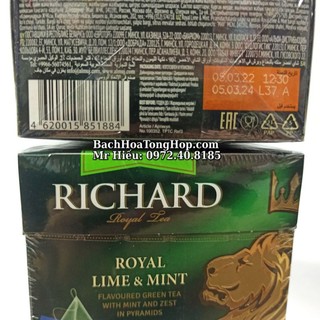[Hỏa Tốc] Trà Richard Lime Mint hộp giấy 20 gói