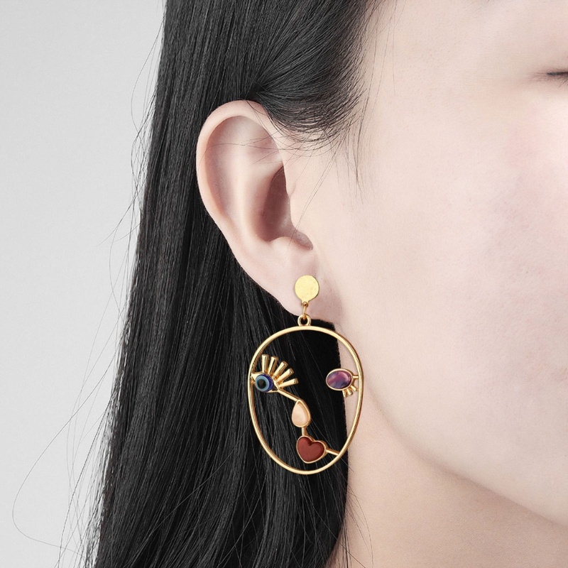 Đôi Khuyên Tai Hình Mặt Người Độc Đáo Dành Cho Nữ