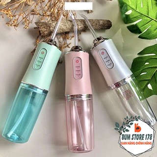 Máy xịt rửa răng miệng tăm nước Oral Irrigator cầm tay du lịch 3 chế độ 220ml, Máy xỉa răng bằng nước kèm 4 đầu tăm