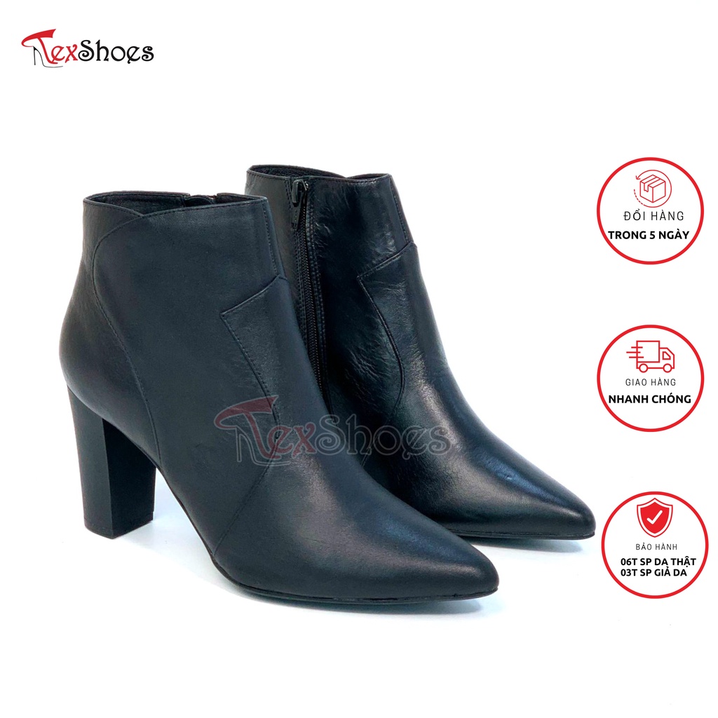 Giày bốt nữ thời trang cao cấp, bốt công sở gót chống xước VNXK TEX SHOES