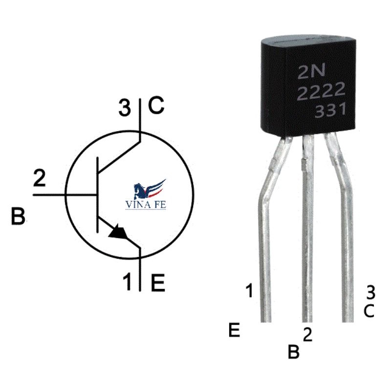 Transitor NPN, PNP chân cắm TO-92: 2N2222, 2N2907, 40V, 0.6A, gói 8 con.