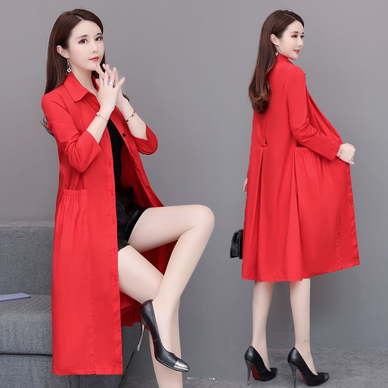 Áo Khoác Dáng Dài Rộng Thời Trang Xuân Thu Hàn Quốc plus size L-5XL Cho Nữ