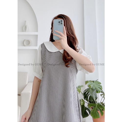 Váy Bầu Thiết Kế Bigsize Gume Đầm Bầu Công Sở Tiểu Thư Dáng Suông Cổ Sen Vải Thô Cotton Mềm Mát Mặc Đi Làm Đi Chơi MB264