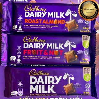 Socola Cadbury Dairy Milk 90g nhập khẩu Malaysia 3 vị