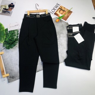 Quần Baggy Umi Hàn- Quần Bom Co giãn phối cạp công sở cạp cao phối  chữ trẻ trung size  S-XXL