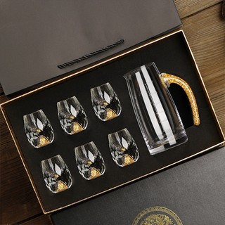 Set ly r ượu pha lê đáy vàng cao cấp Z21