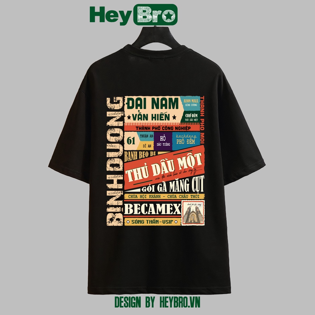 Áo thun unisex nam nữ tay lỡ form rộng Local Brand HEYBRO thế hệ genz BÌNH DƯƠNG