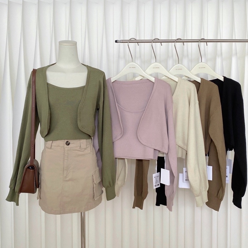 Set len croptop trơn