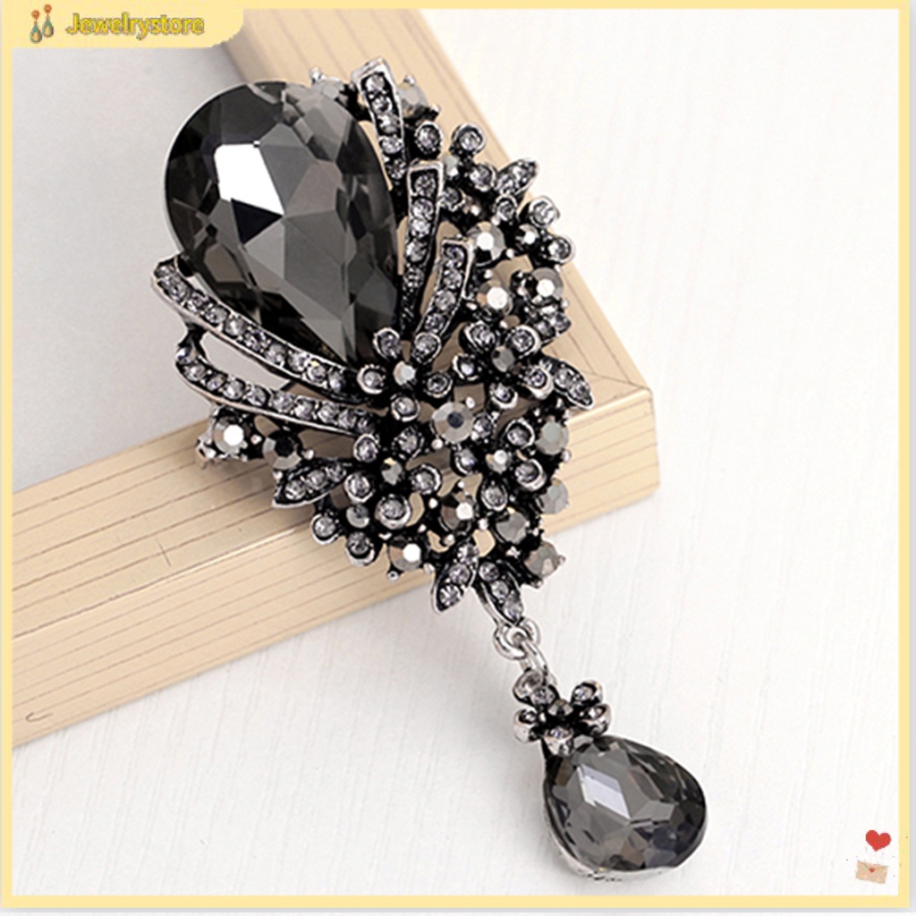 Ghim cài hình hoa đính đá thanh lịch sang trọng cho nữ jsm1