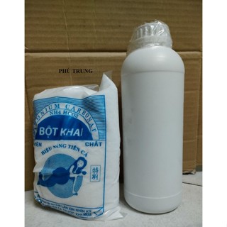 Dung dịch tẩy mũ gỗ gồm 1 bịch bột khai 1kg và 1 lít tẩy gỗ