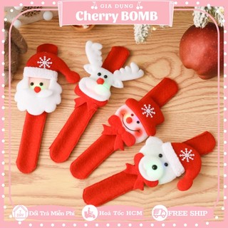 Đồng hồ noel đeo tay vải nhung có đèn phát sáng / không đèn nhiều mẫu cho bé - phụ kiện noel giá rẻ