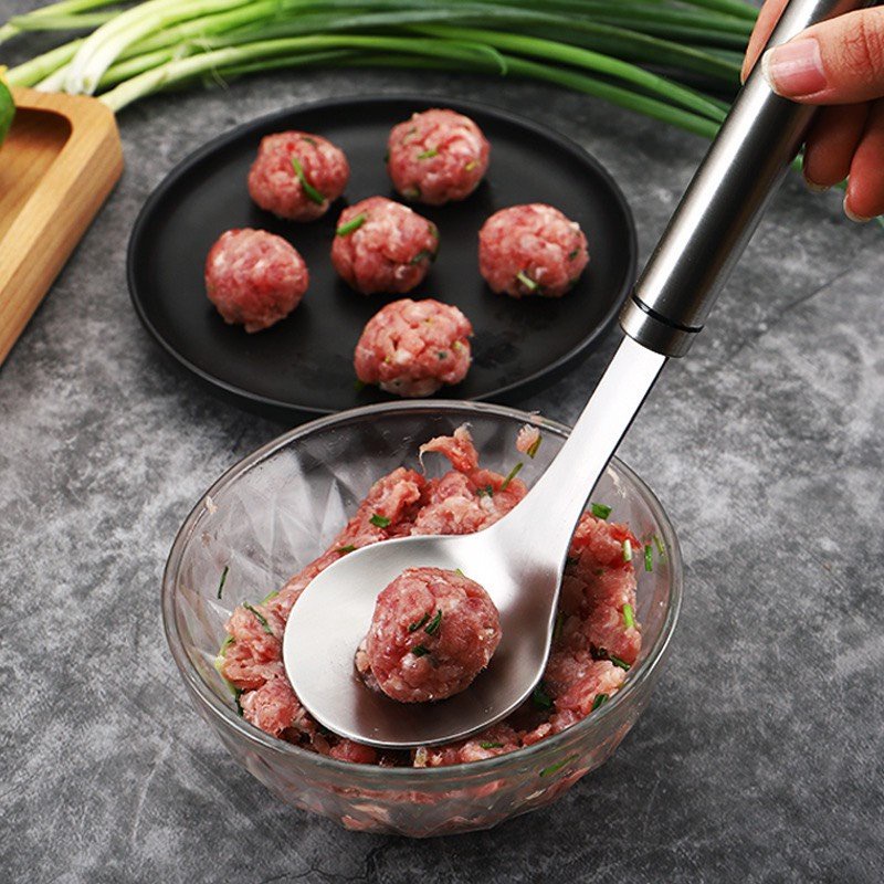 Muỗng Thìa Inox Tạo Làm Thịt Viên Cá Viên Chia Thịt Viên Nhanh Tiện Dụng