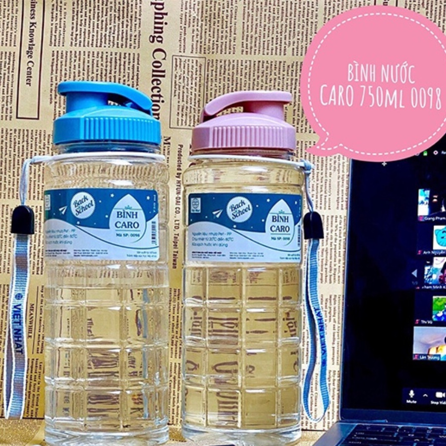 Bình nước xe đạp thể thao Việt Nhật 750ML Water Bottle BNXD01