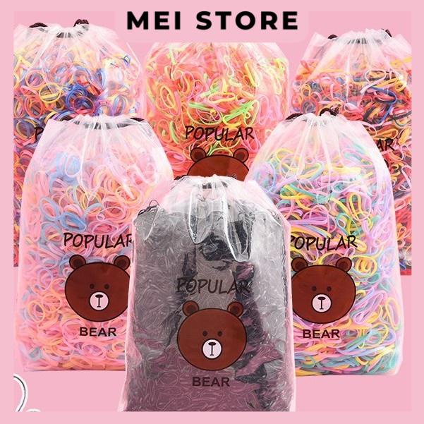 Thun Buộc Tóc Đủ Màu Cho Bé Túi 4000 Sợi