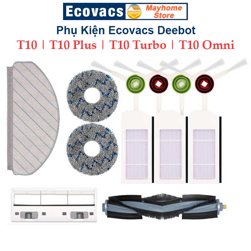 Phụ kiện Robot Ecovacs Deebot T10, T10 Plus, T10 Turbo, T10 Omni, Phụ Kiện Robot Hút Bụi Lau Nhà Ecovacs Deebot