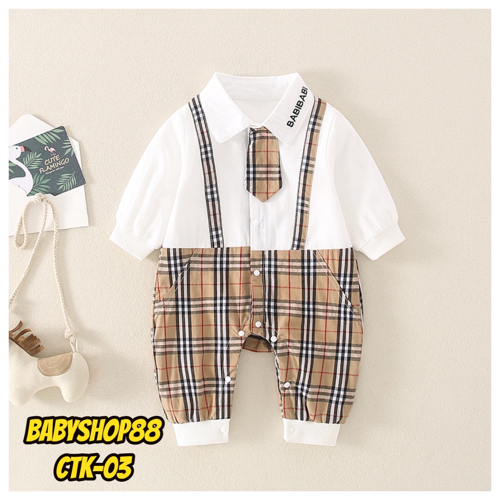 Quần áo trẻ em Bộ body dài tay công tử cho bé trai bé gái