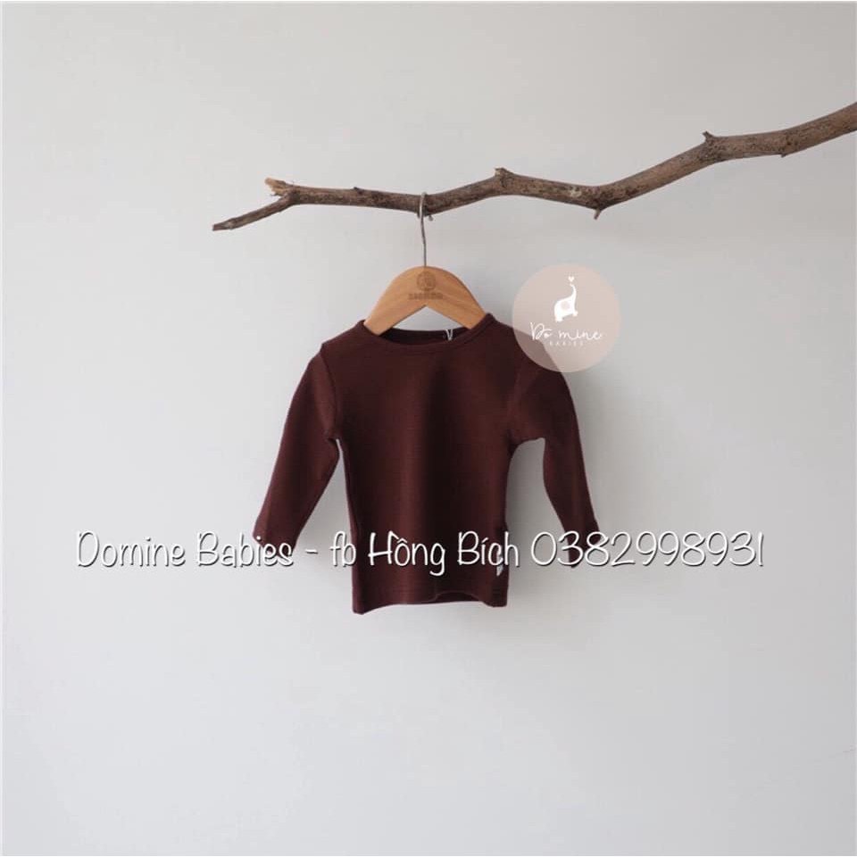 Áo thu đông cho bé gái bé trai sơ sinh từ 3tháng -1tuổi  5 -13kg tông trơn giữ nhiệt mùa đồng co giãn thoải mái