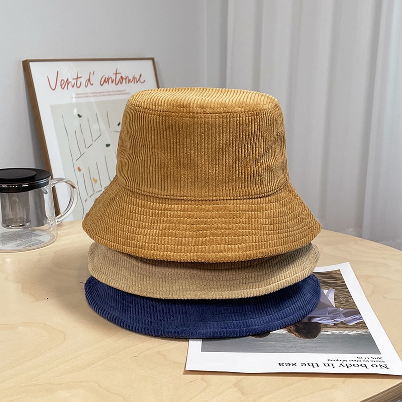 Mũ Bucket Nhung Gân Tăm Màu Trơn Nón Vải Nam Nữ P2184