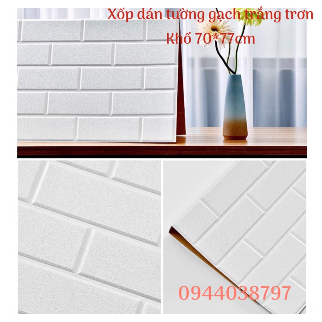 XỐP DÁN TƯỜNG GẠCH TRẮNG TRƠN LOẠI 1 SANG SỊN