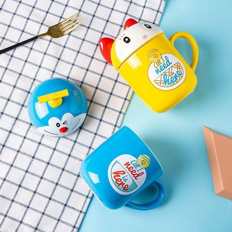 Cốc Uống Nước Có Nắp Đậy Hình Doraemon Xinh Xắn cốc đôi cái ca cốc văn phòng Quà tặng