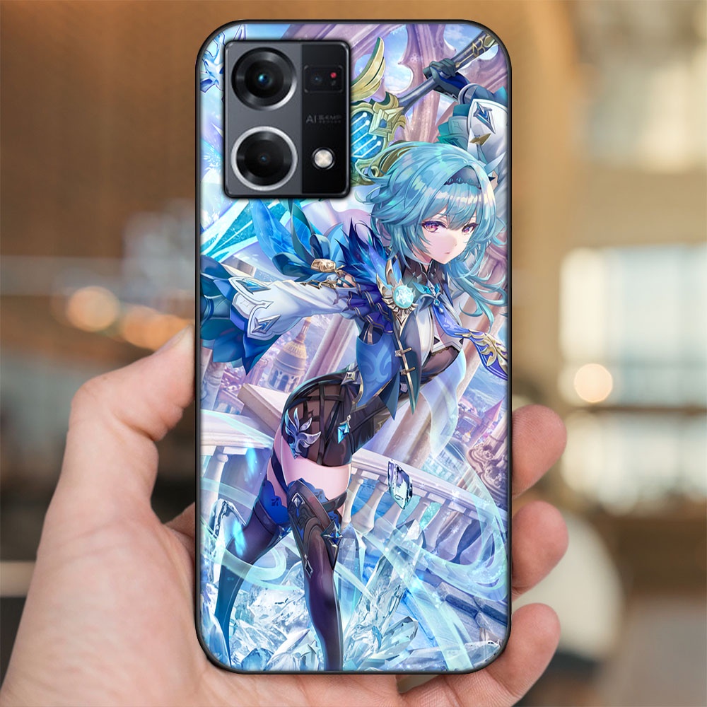 Ốp lưng Oppo Reno 8 4G viền đen in hình Eula Genshin Impact