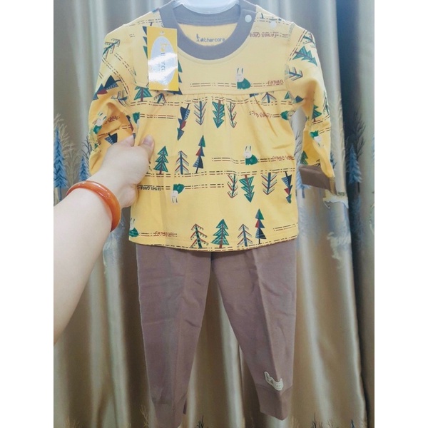 Bộ dài tay thu đông Father Care chất nỉ mềm ấm cao cấp cho bé