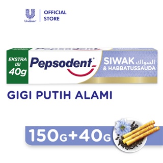 Image of Pepsodent Pasta Gigi Compelete 8 Siwak Habbatussauda Whitening and Antibacteria Halal Natural 190G