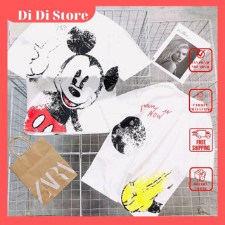 Áo thun Zara in hình Mickey, vnxk, thun co giãn 4 chiều