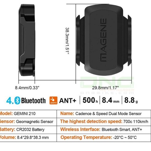 Cảm biến vòng chân Cadance/Speed Magene S3+ cho xe đạp