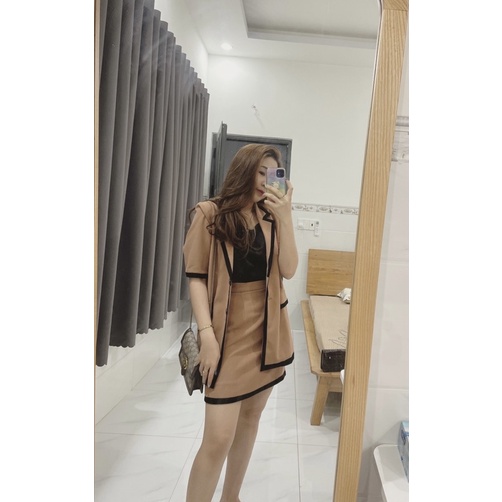 Set vest tay ngắn - Set vest chân váy