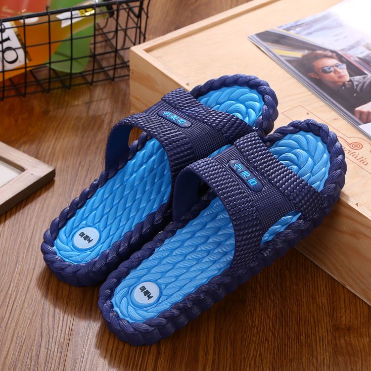 Korean style slippers men's summer home massage bathroom couple men's slippers women