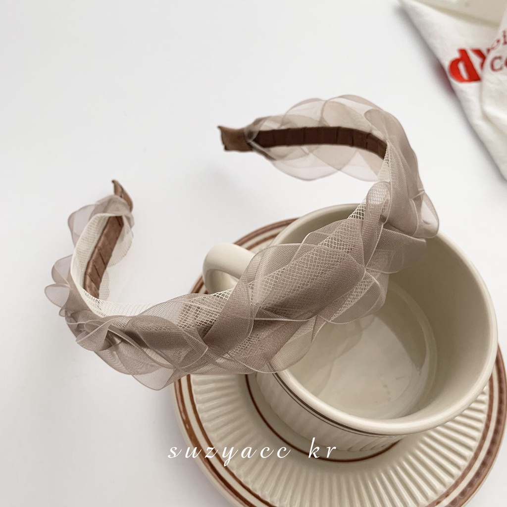 Cài Tóc Vải Gạc Phối Ren Siêu Nữ Tính Phong Cách Mới