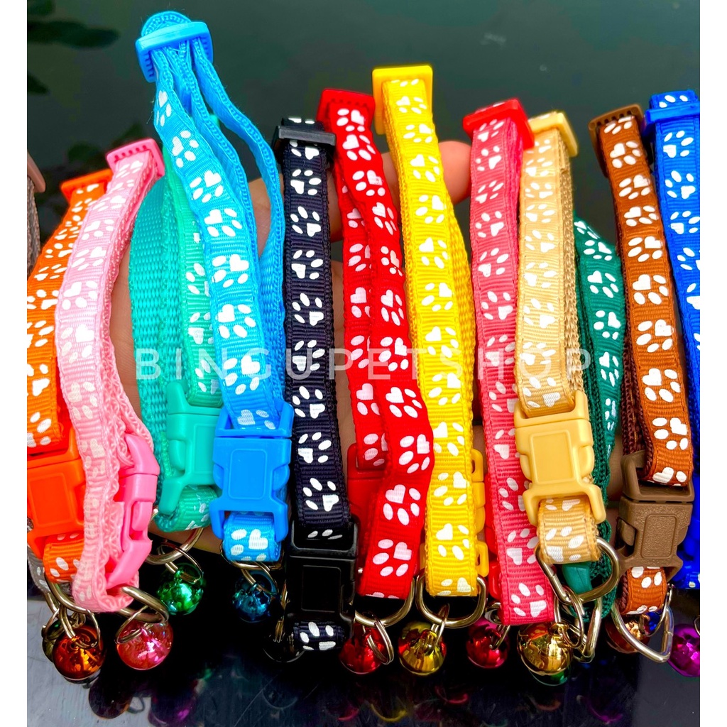 VÒNG CỔ LỤC LẠC IN HÌNH THÚ CƯNG CHO CHÓ MÈO - DƯỚI 5 KG - 6 MÀU