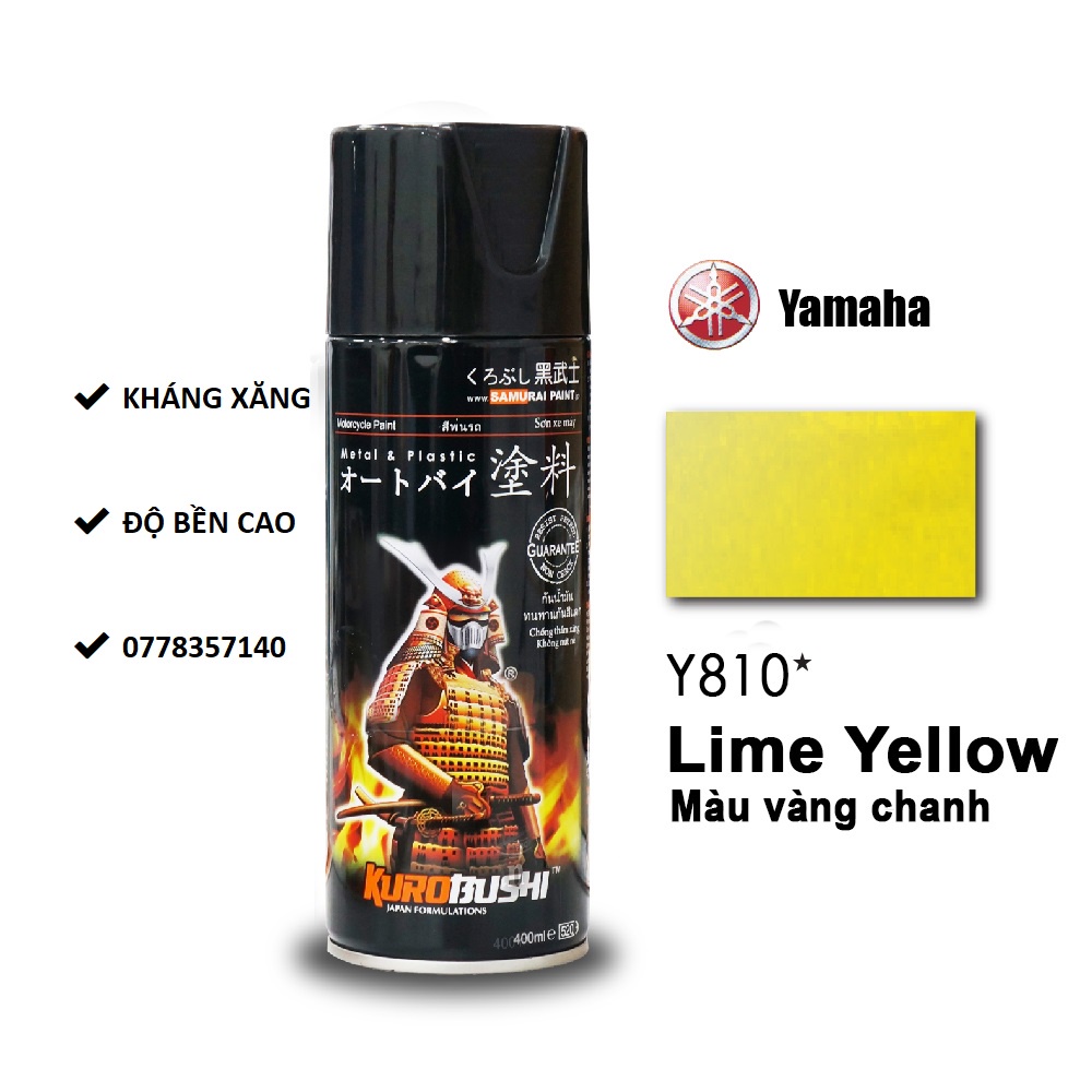 Y810 sơn xịt Samurai MÀU VÀNG CHANH