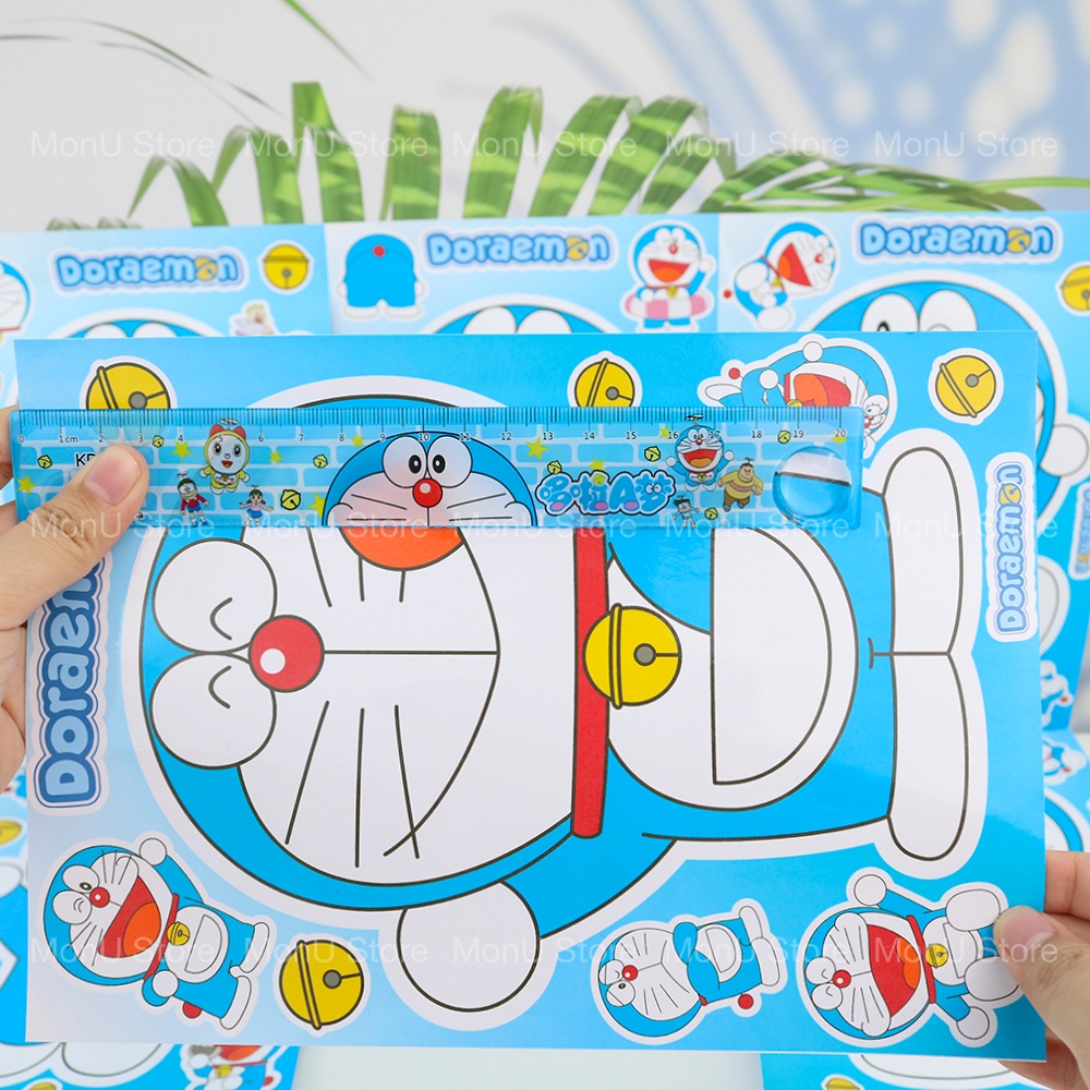 Tấm Sticker Hình Dán Doraemon Doremon Size Lớn Cute Dễ Thương Trang Trí Tủ Lạnh Laptop Oto ST0006