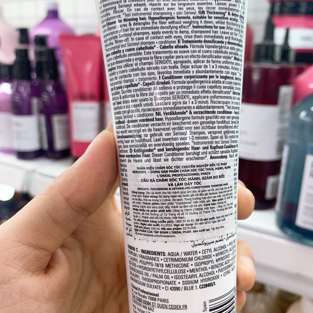 Bộ dầu gội xả Loreal Serioxyl Thinning hair làm dày tóc và kích thích mọc tóc 250ml/150ml