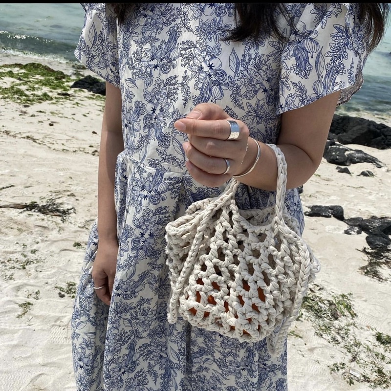 TÚI LƯỚI MÓC ĐEO HAI KIỂU HANDMADE. KÈM TÚI VẢI