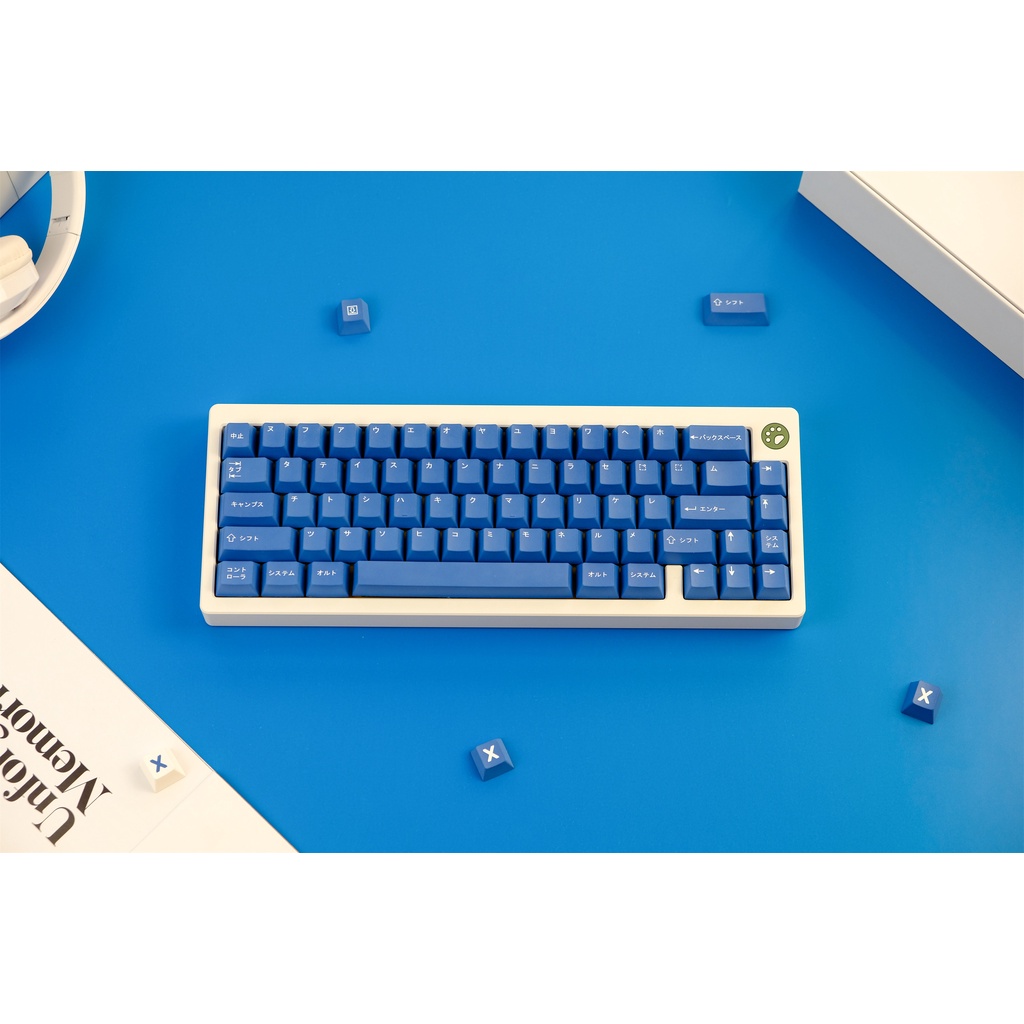 Keycap màu xanh GMK Klein, 130 phím PBT Keycaps Cherry Profile DYE-SUB Cá nhân hóa GMK Keycaps cho bàn phím cơ