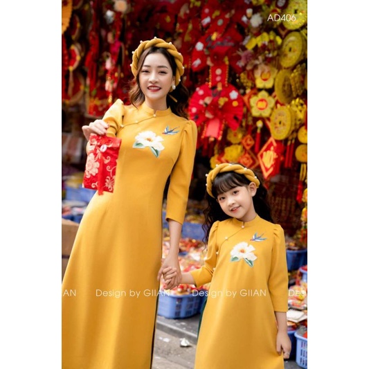 SIÊU PHẨM ÁO DÀI TẾT GIA ĐÌNH ĐẸP CHẤT VẢI LỤA CHÉO MỀM HÀNG THIẾT KẾ GIÁ SỈ