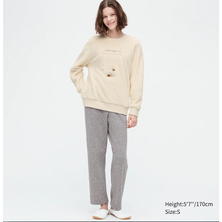 Bộ nỉ Uniqlo chính hãng full tag tem Nhật chuẩn Auth siêu mềm mịn nhẹ ấm áo lông quần nỉ trẻ trung thời tra