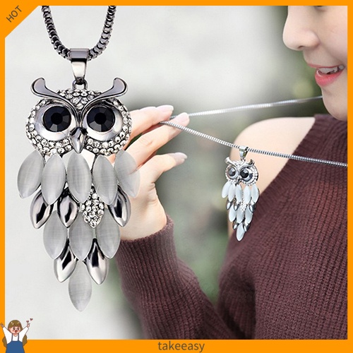 Vòng cổ mặt hình chim cú đính đá thời trang cho nữ