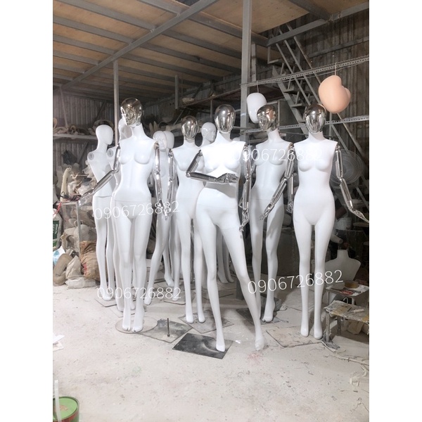 Manocanh nữ xi crom phối (tay,đầu)cao cấu