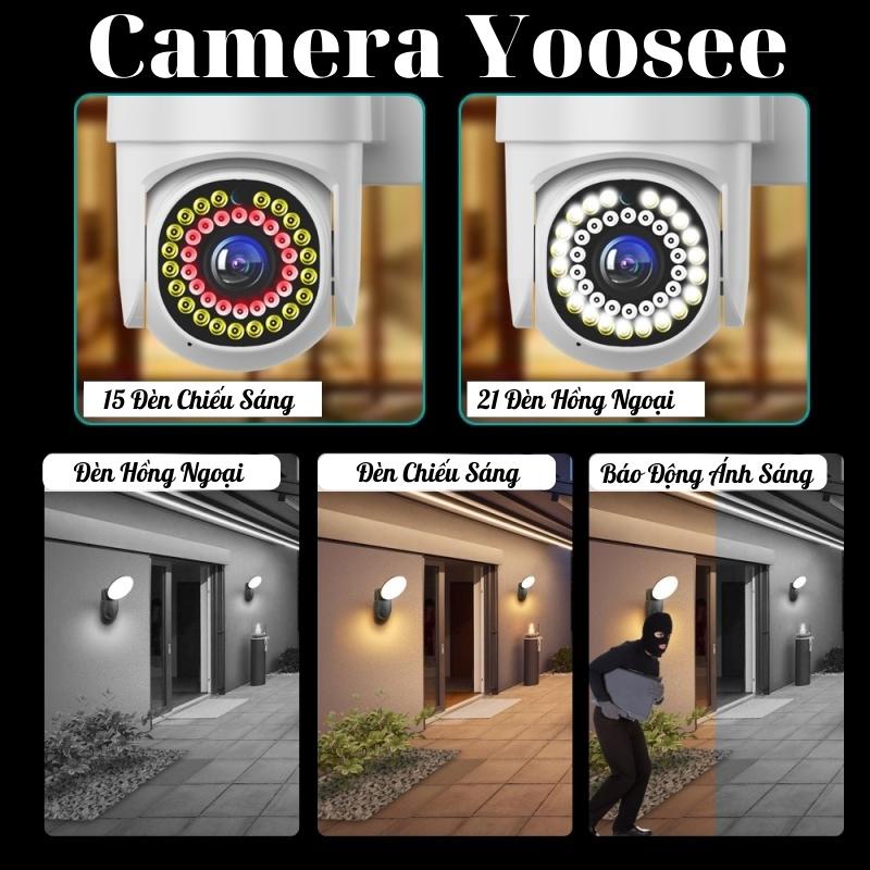 Camera yoosee ngoài trời PTZ 37Led xoay 360, Full HD siêu nét, ban đêm có màu - Camera ngoài trời yoosee PTZ 37Led