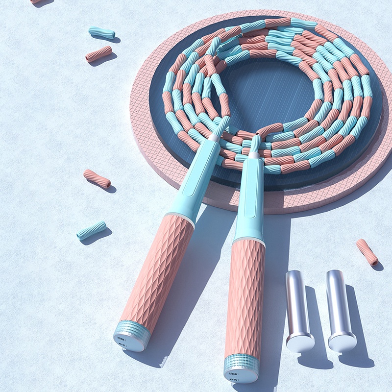 Dây Nhảy Sợi Tre Đính Hạt Nhiều Màu Mềm Mại Chống Rối Dành Cho Học Sinh