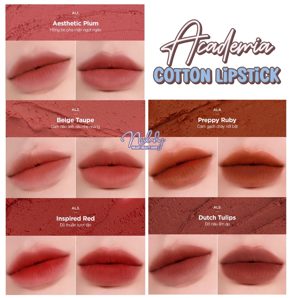 Son Merzy Academia Mellow Tint, Son Merzy Academia Cotton Lipstick