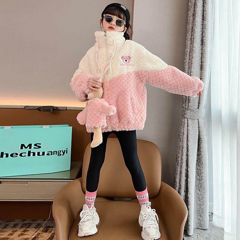 Áo Khoác Thu Đông Lót Nhung Dày Dặn Phong Cách Mới 2022 Cho Bé Gái