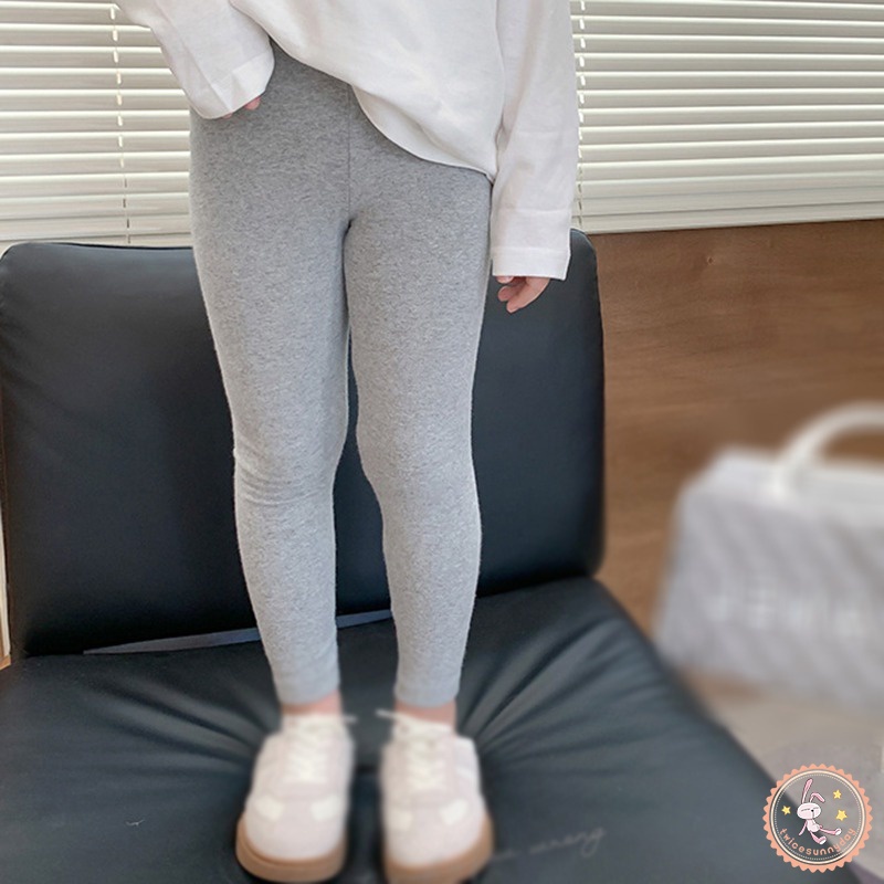 Quần Legging Thể Thao Eo Cao Thiết Kế Giản Dị Dành Cho Bé Gái